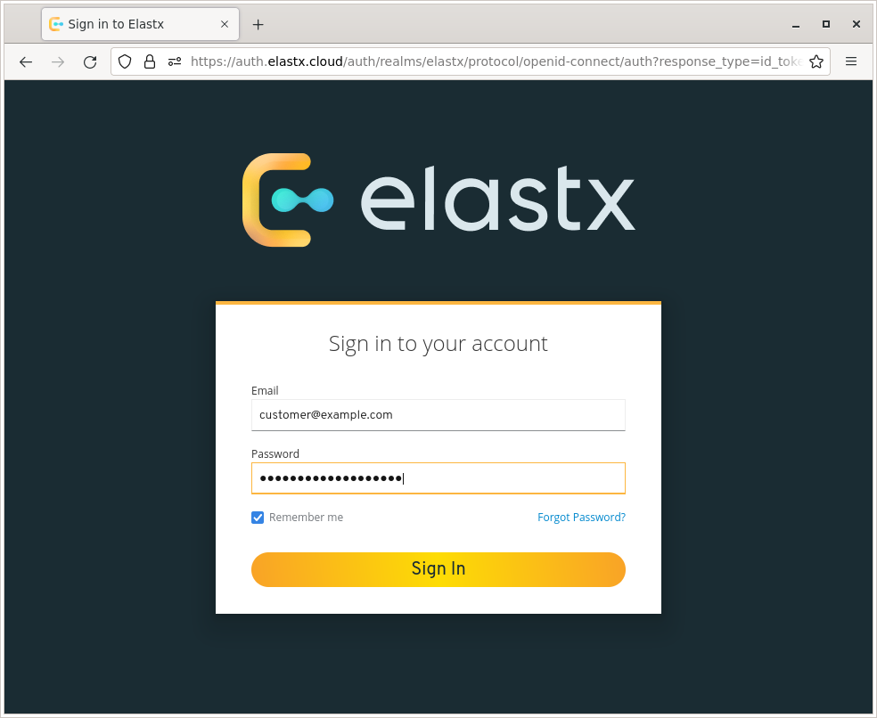 Login portal: Username and password